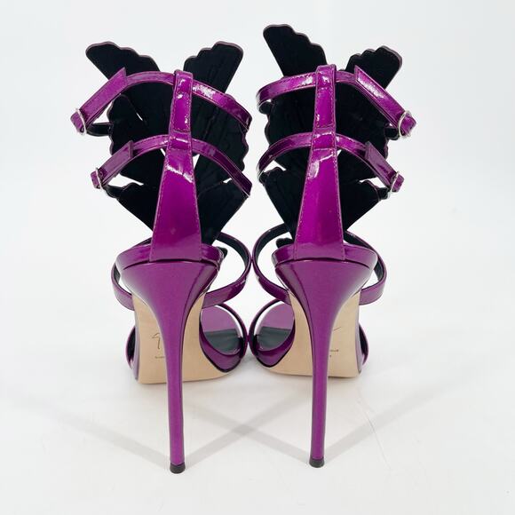 Giuseppe Zanotti Metallic Fuchsia Cruel Alien Wing Stiletto Heel Sandals 39.5 - Picture 8 of 12